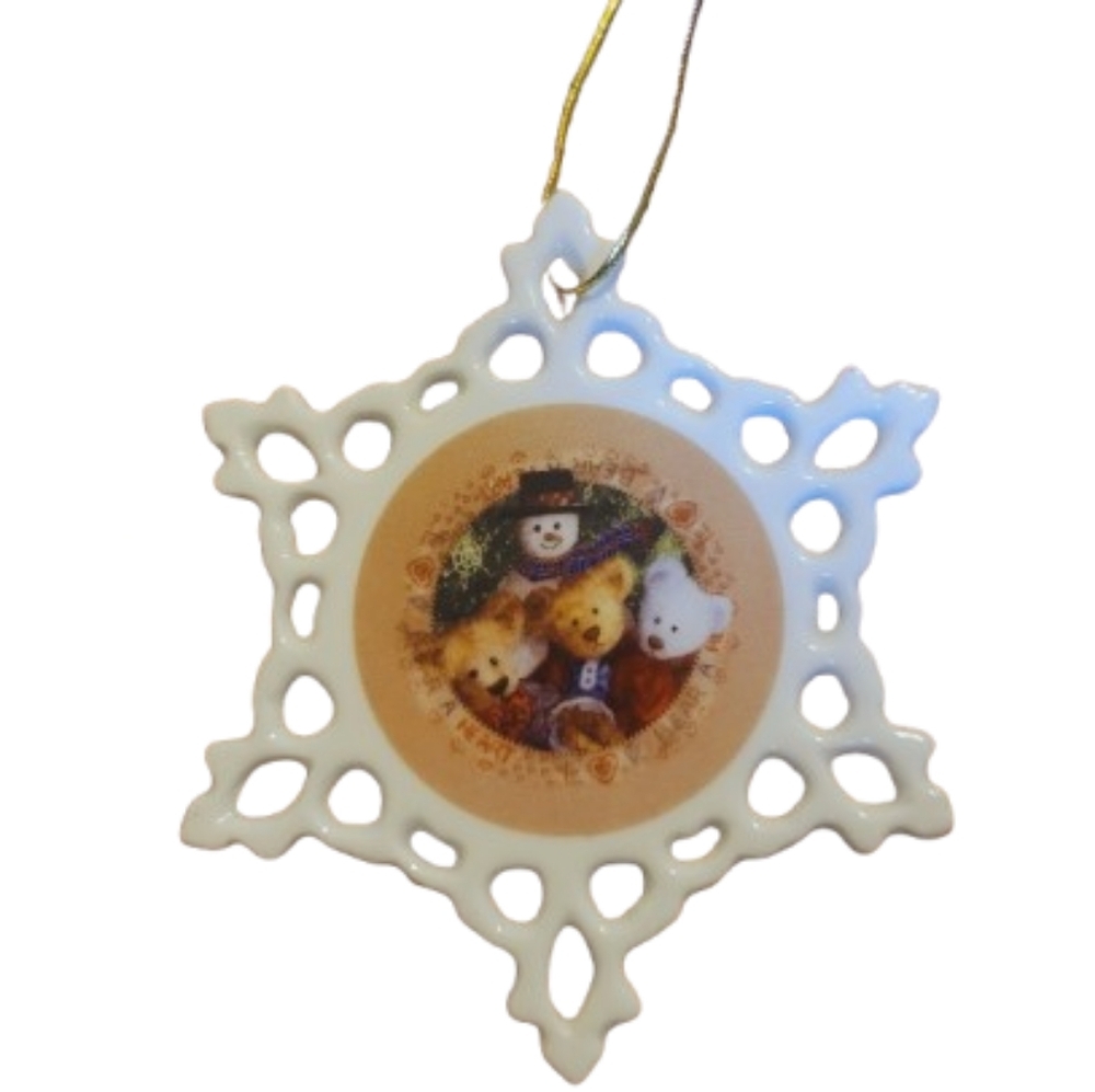Anna krajewski boyds bears Christmas ornament  sand dollar, ceramic snow flake